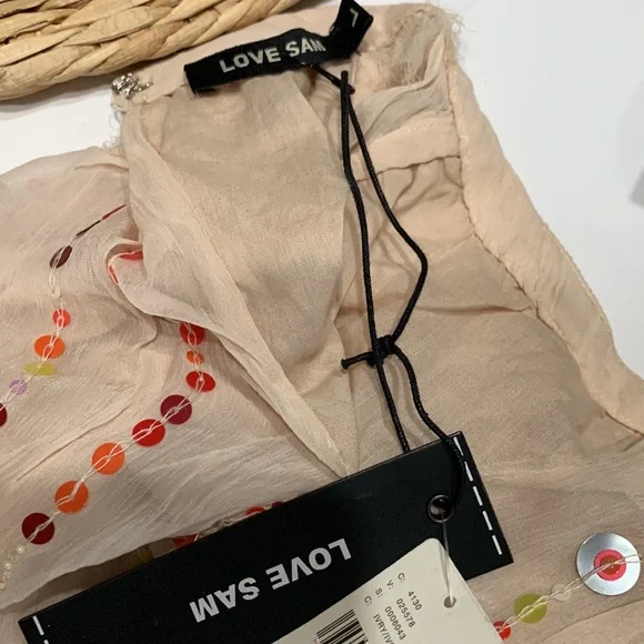 Anthropologie love Sam beaded sequin halter dress - Picture 9 of 11